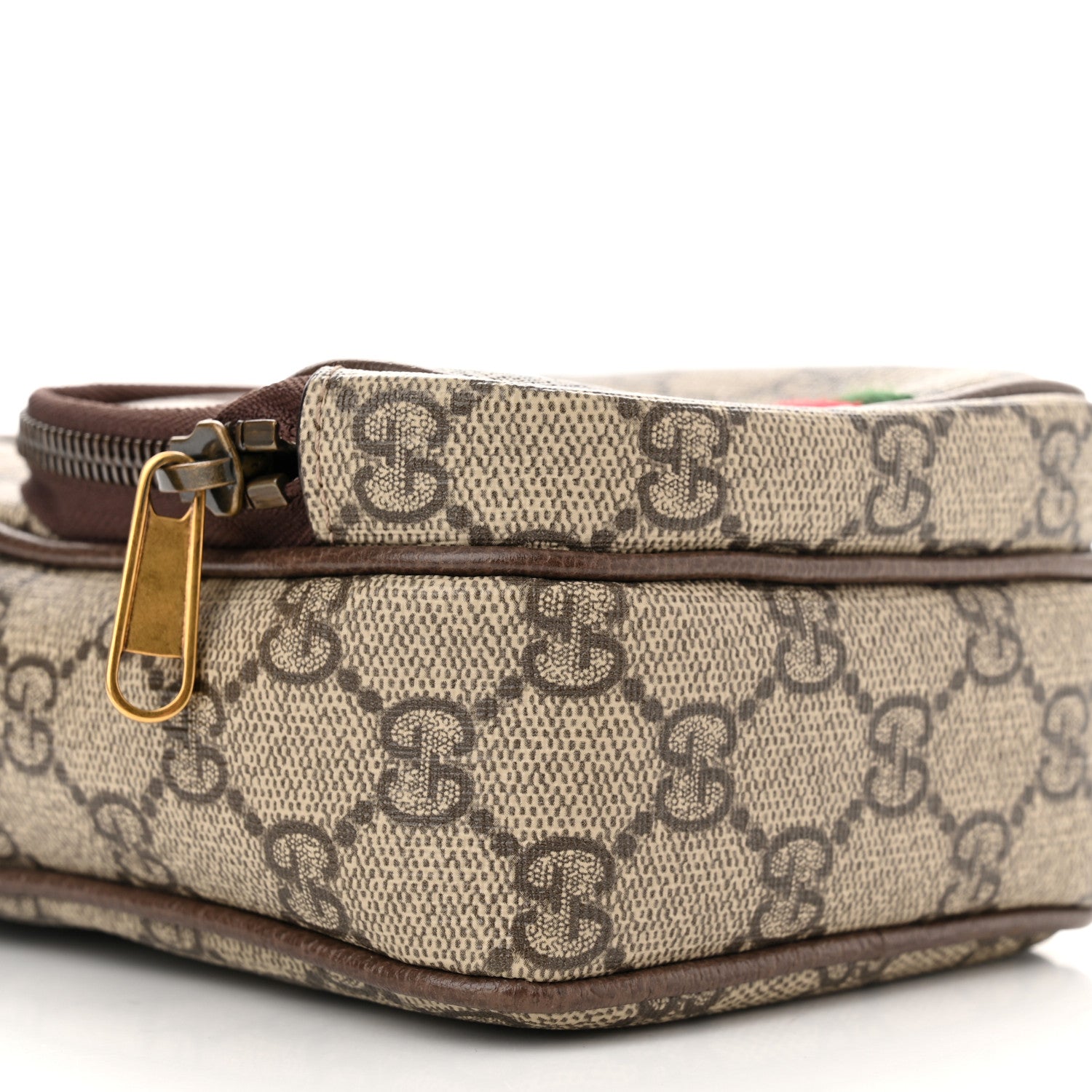 Gucci GG Supreme Monogram Web Mini Ophidia Double Zip Messenger Bag Beige New Acero 9 of 13