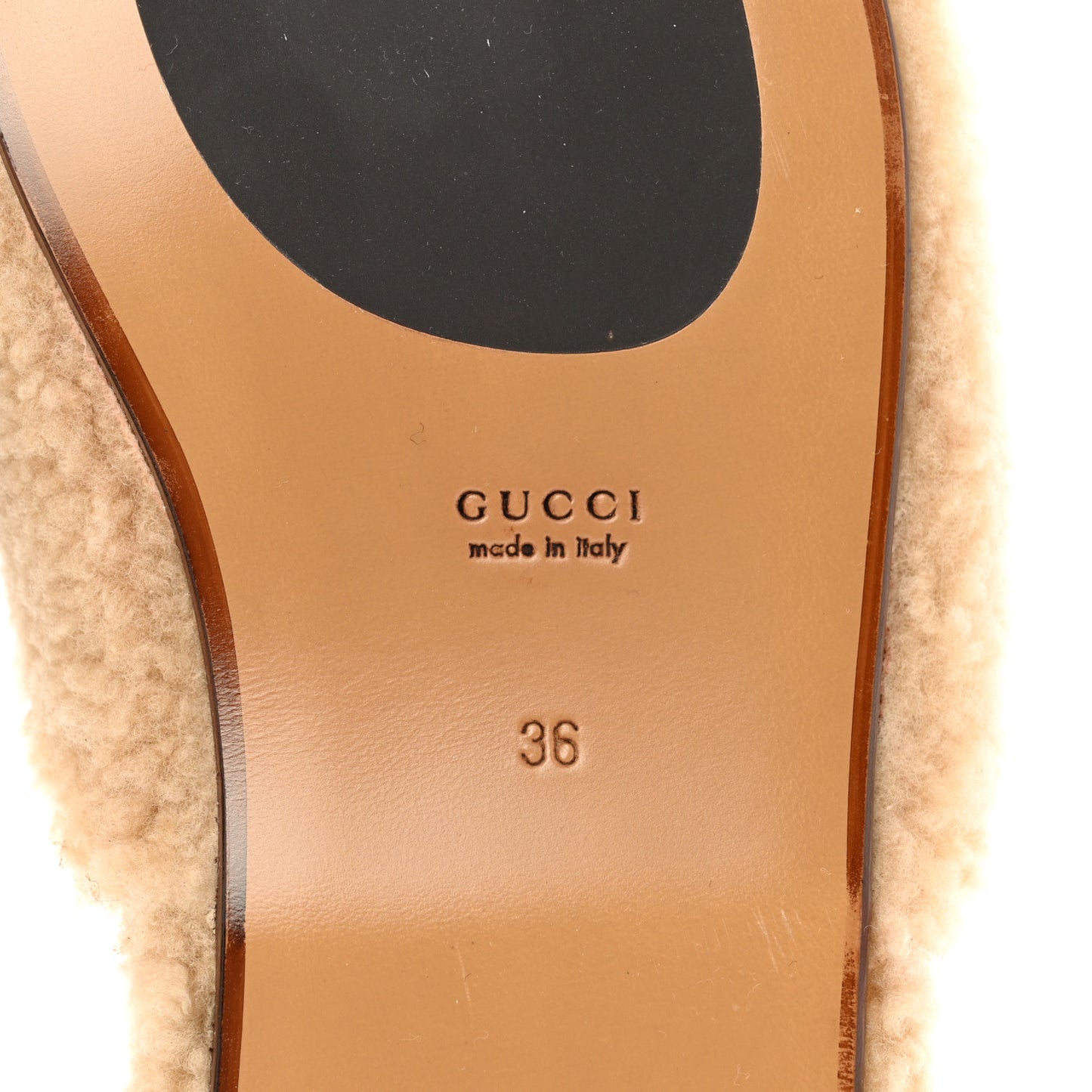 Shearling Interlocking G Womens Eileen Slippers 36 Butterscotch Cocoa
