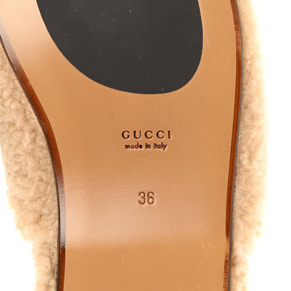 Gucci Shearling Interlocking G Womens Eileen Slippers 36 Butterscotch Cocoa 6 of 9