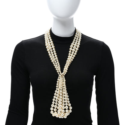Chanel Pearl Multi Strand CC Necklace Gold 3 of 4