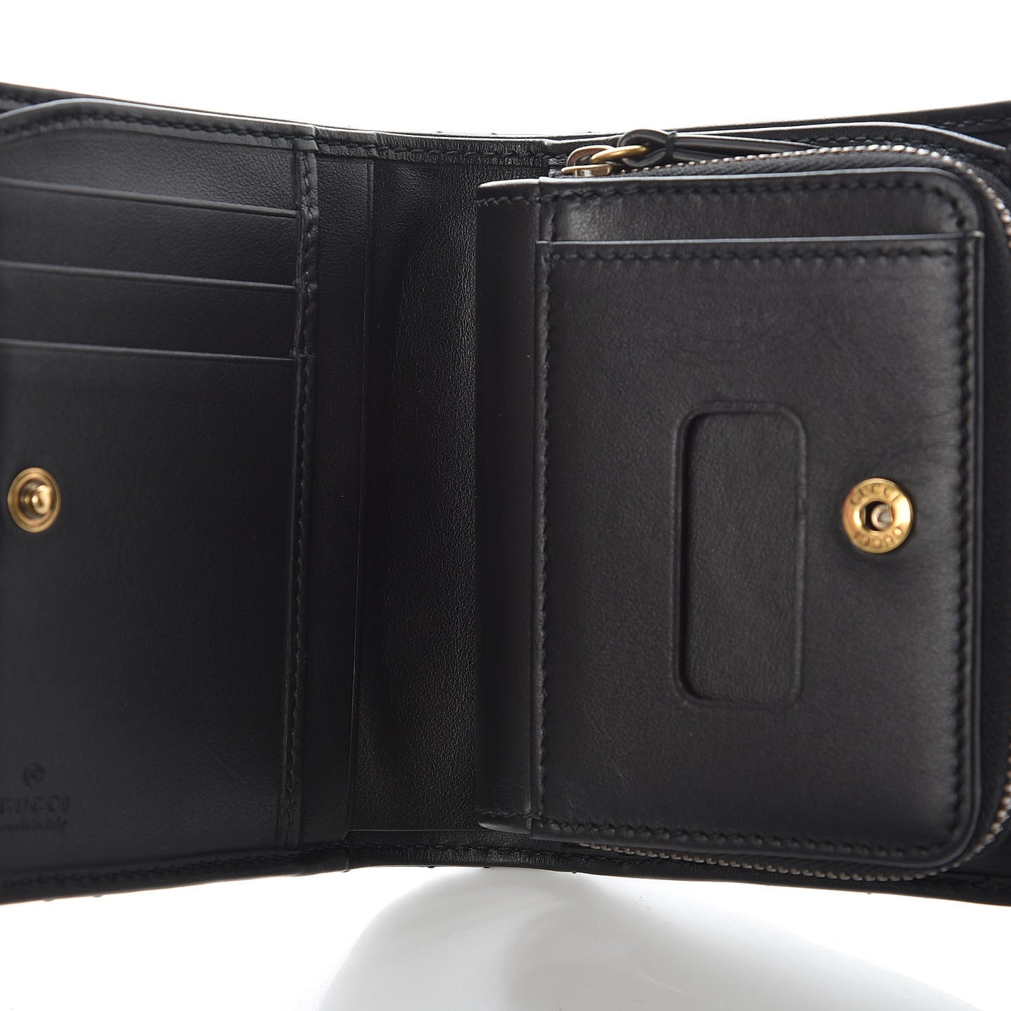 Calfskin Matelasse GG Marmont ID Card Case Wallet Black