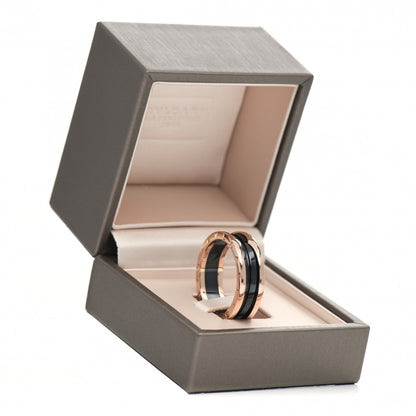 Bulgari 18K Rose Gold Black Ceramic B.Zero1 Two-Band Ring 70 13 6 of 6