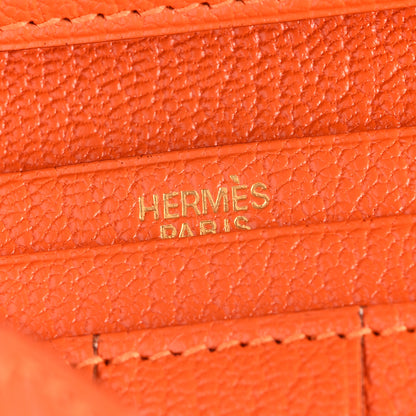 Hermes Chevre Mysore Bearn Gusset Wallet Orange 6 of 7