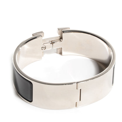 Hermes Enamel Wide Clic Clac H Bracelet GM Black 3 of 5