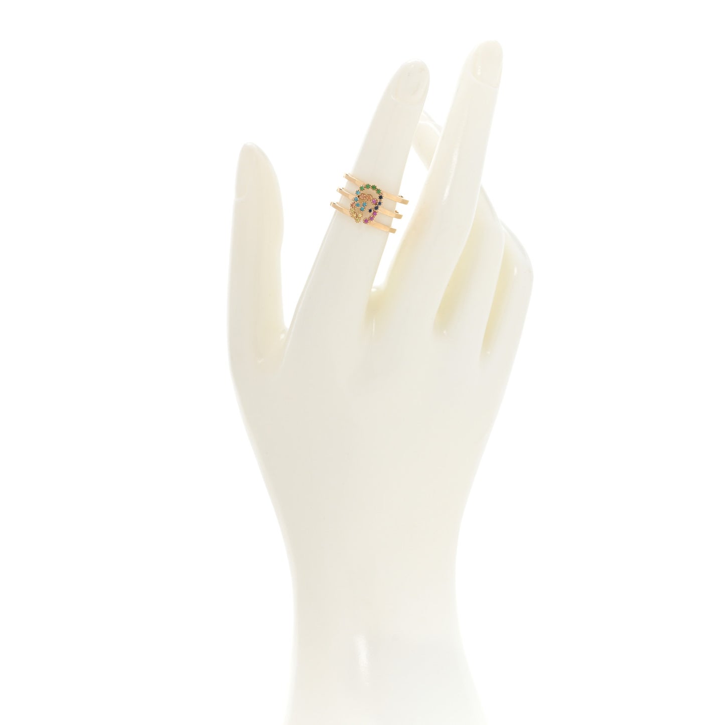 18K Yellow Gold Sapphire Topaz Tsavorite Citrine Running GG Ring 53 6.25
