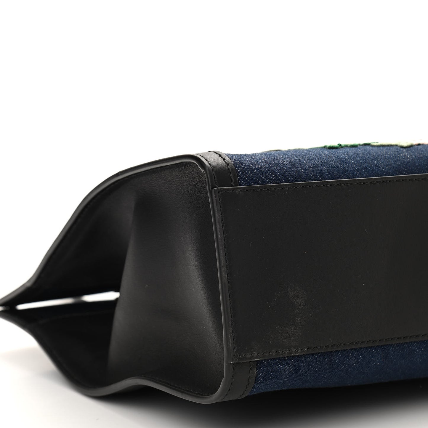 Denim Embroidered Tiger Tote Blue Multicolor