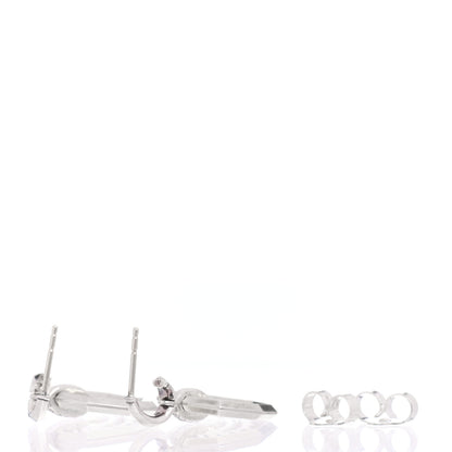 David Yurman Sterling Silver Diamond 19mm Stax Drop Earrings 3 of 4