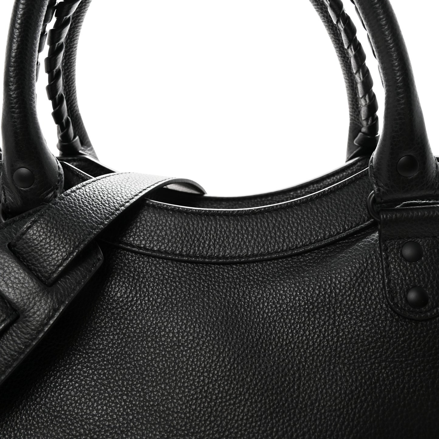 Grained Calfskin Neo Classic Black Hardware Medium City Black
