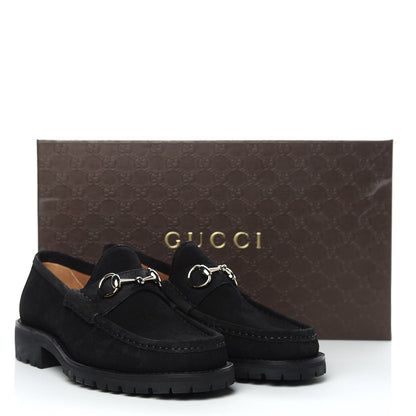 Gucci Suede Mens Horsebit Loafers 8 Black 10 of 10