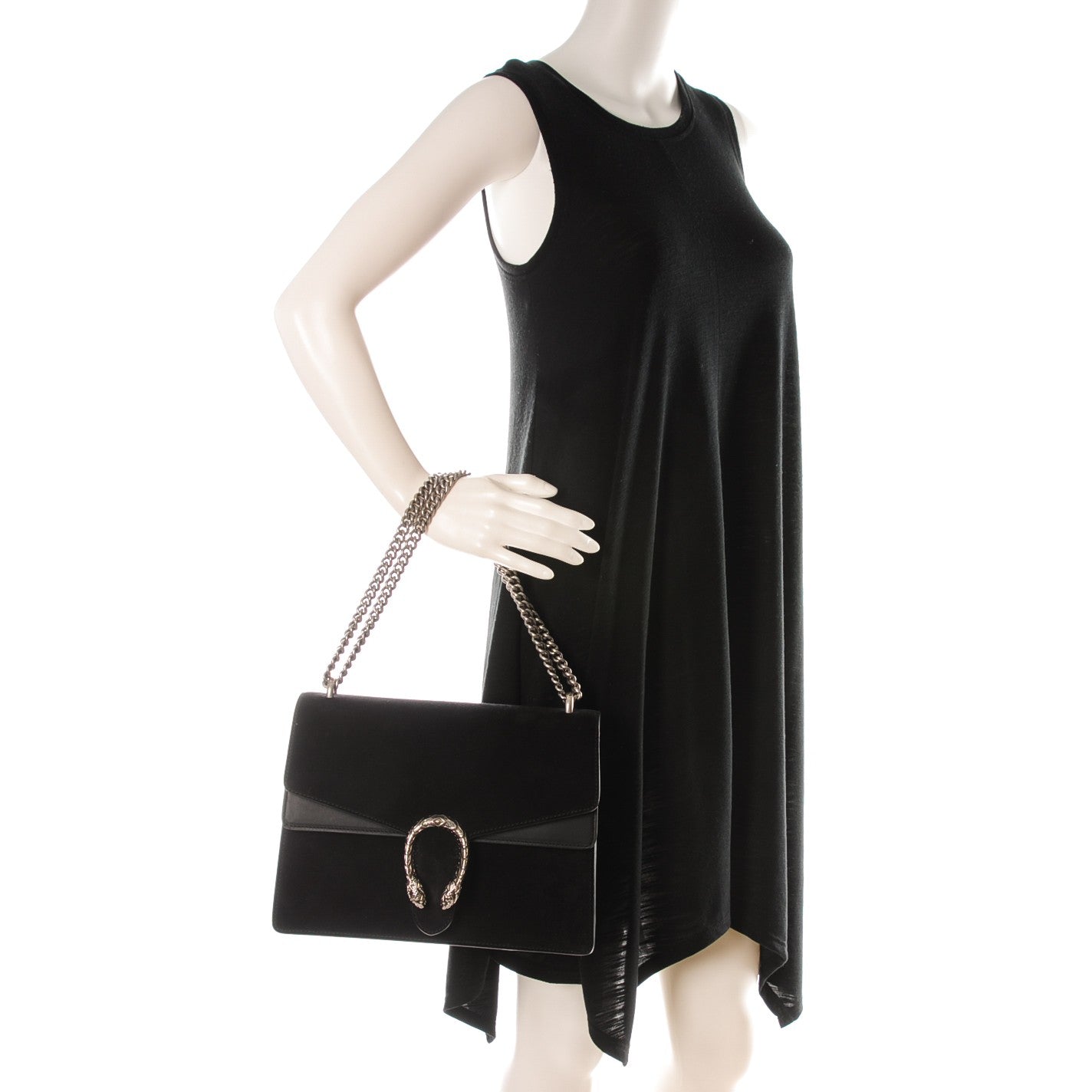 Suede Medium Dionysus Shoulder Bag Black