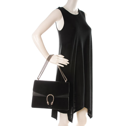 Gucci Suede Medium Dionysus Shoulder Bag Black 2 of 8