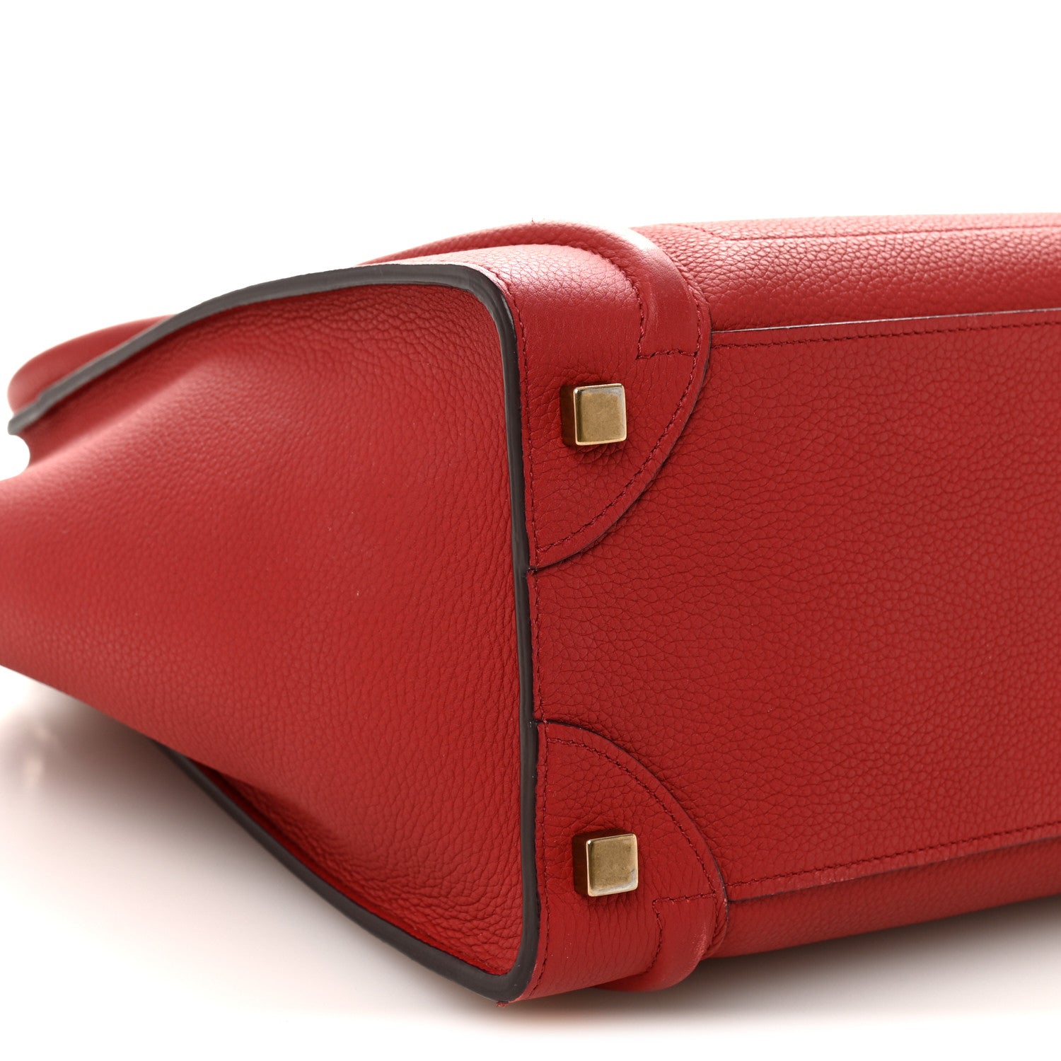 Celine Drummed Calfskin Micro Luggage Red 9 of 12
