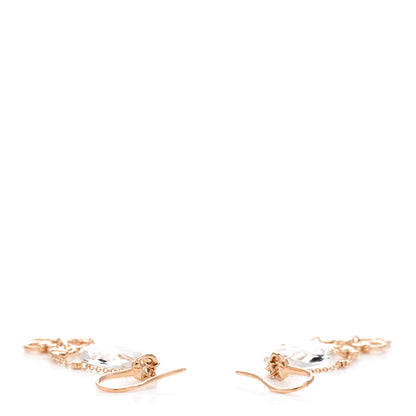 Gucci 18K Rose Gold Diamond White Topaz Horsebit Drop Earrings 3 of 5