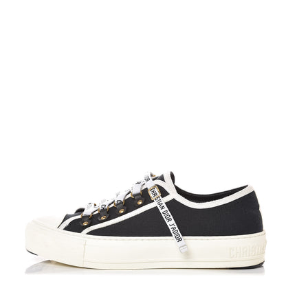 Christian Dior Canvas Walk'n Dior Low Top Sneakers 38.5 Black White 1 of 16