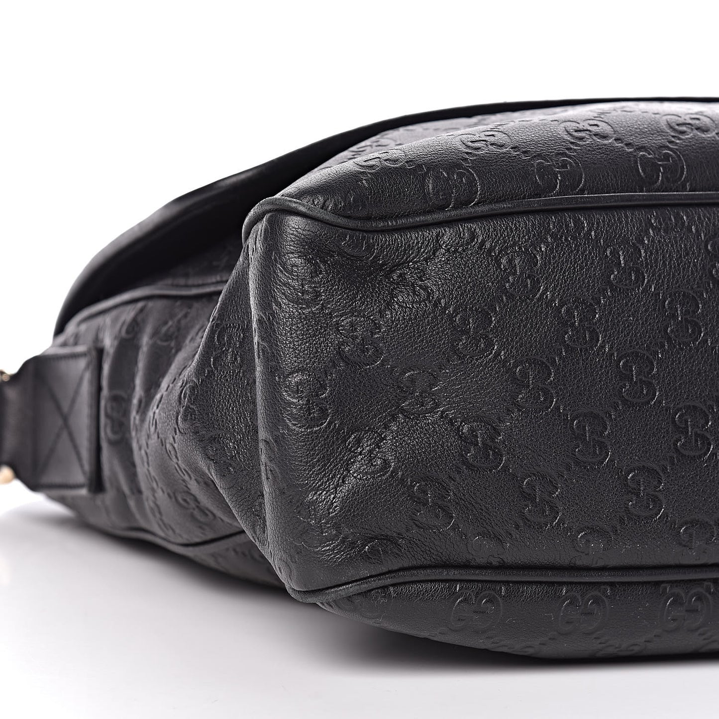 Guccissima Medium Flap Messenger Bag Black