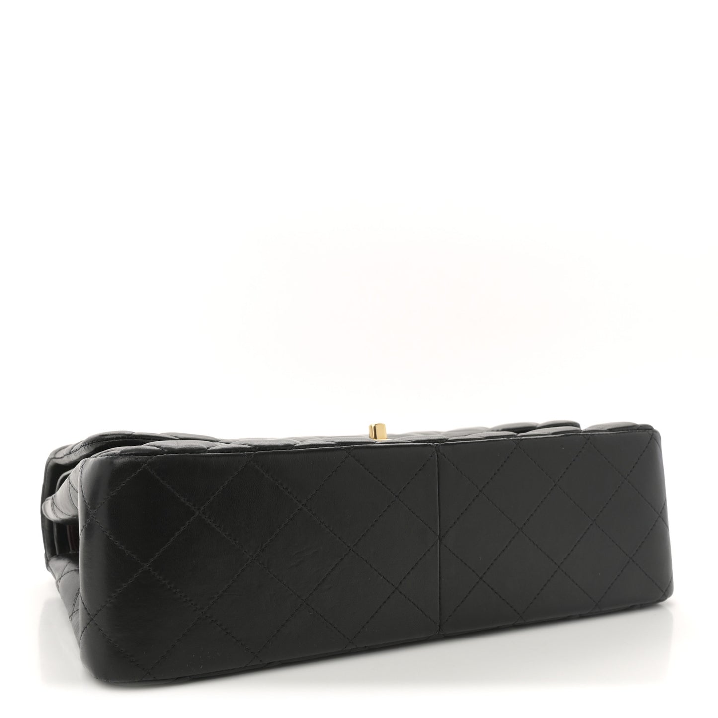 Lambskin Quilted Jumbo Double Flap Black