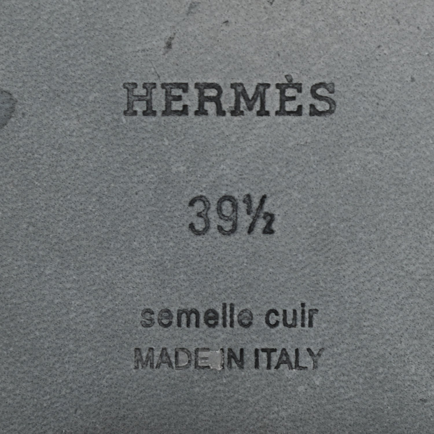 Hermes Box Calfskin Oran Sandals 39.5 Black 6 of 15