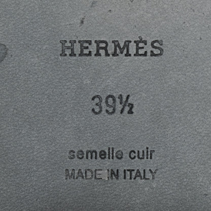 Hermes Box Calfskin Oran Sandals 39.5 Black 6 of 15