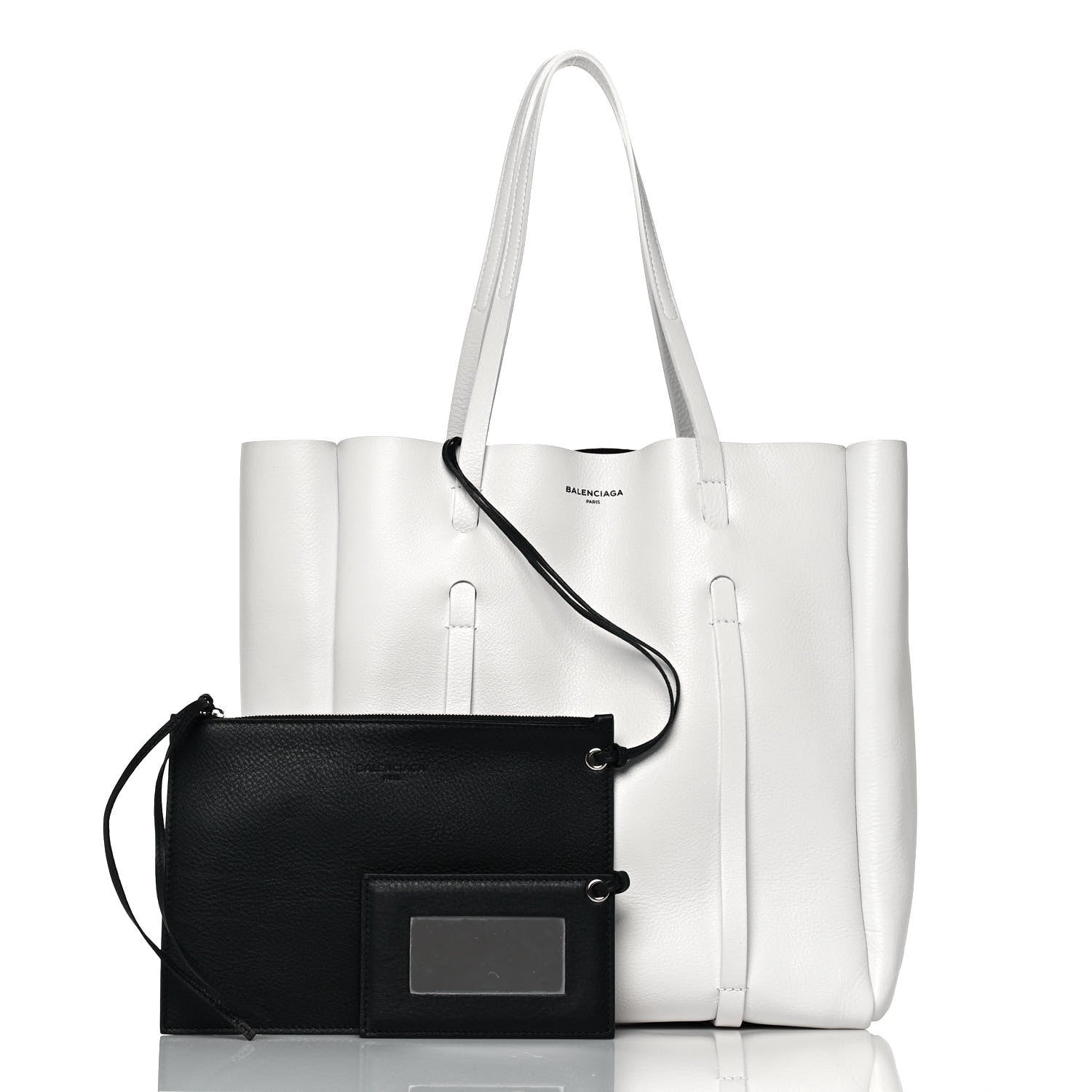 Balenciaga Veau Baltimore Double Sided Small Everyday Tote Optic White Black 2 of 12