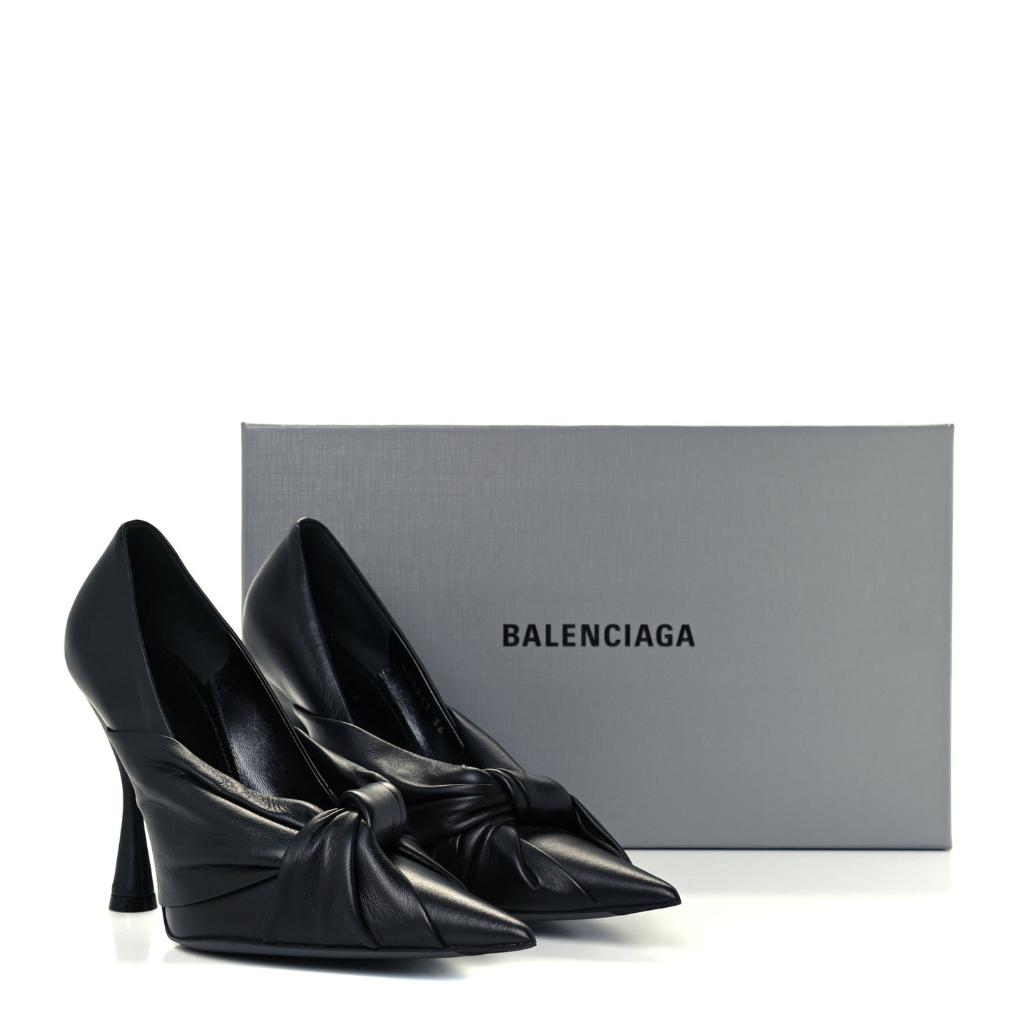 Smooth Nappa Drapy 110mm Pumps 36 Black