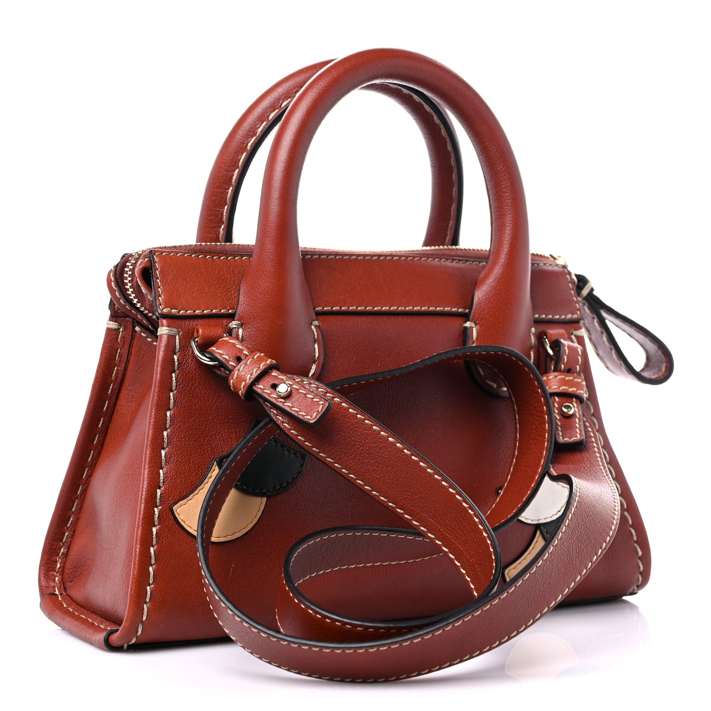 Buffalo Scallop Patchwork Mini Edith Sepia Brown