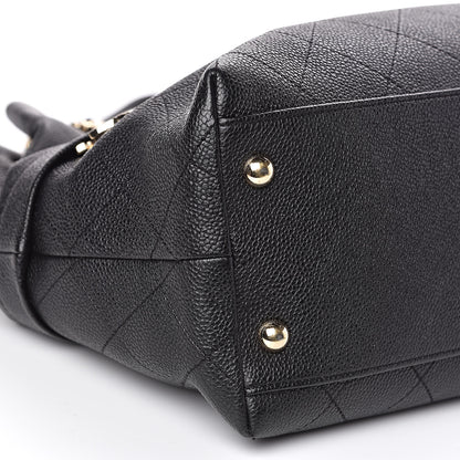 Chanel Crumpled Grained Calfskin Zip and Carry Shopping Tote Black 8 of 10