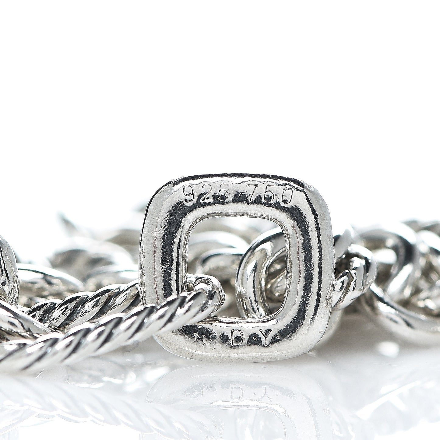Sterling Silver 18K Yellow Gold Cable Heart Charm Bracelet