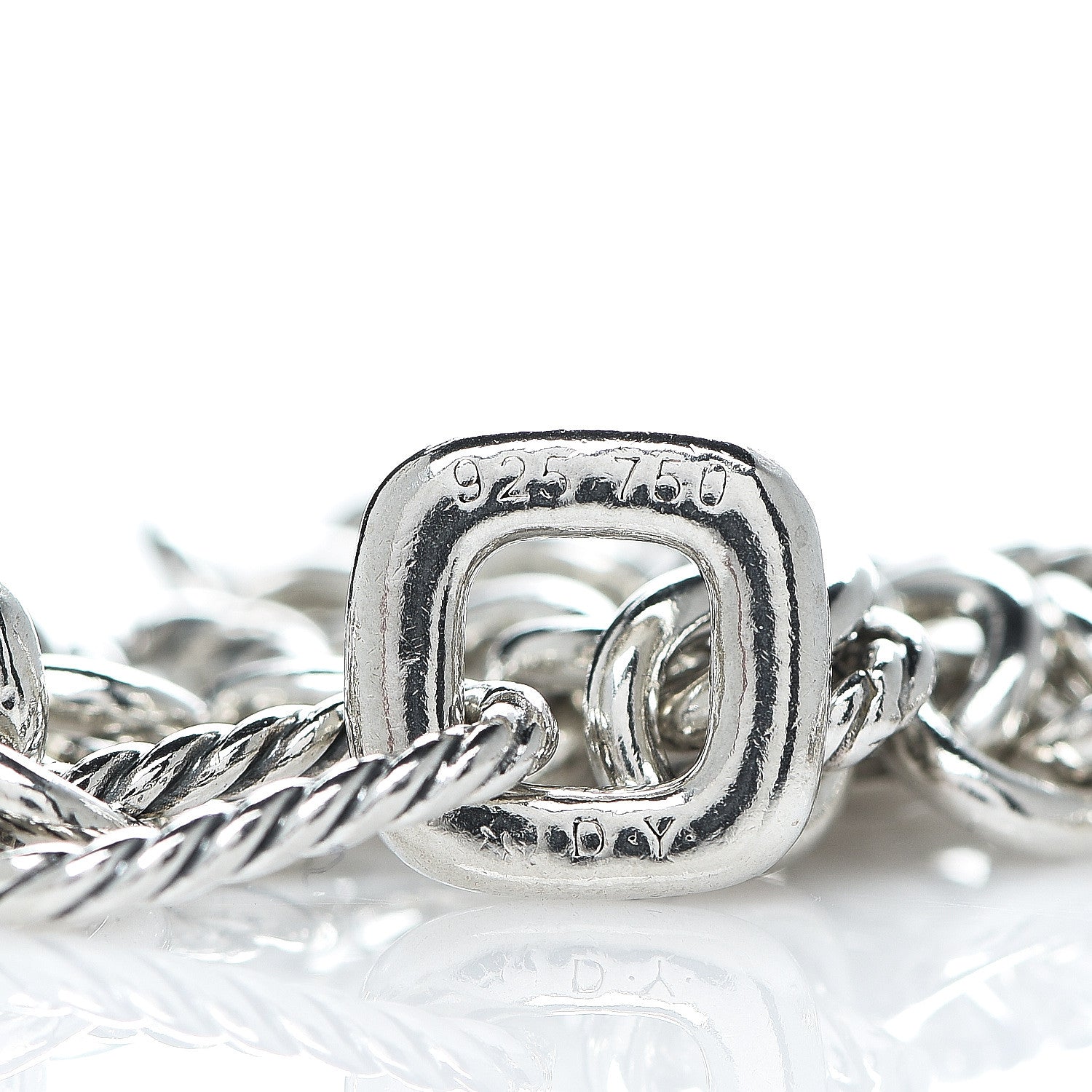 David Yurman Sterling Silver 18K Yellow Gold Cable Heart Charm Bracelet 3 of 3