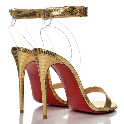 Christian Louboutin Nappa PVC Jonatina 100 Sandals 39 Gold 4 of 7