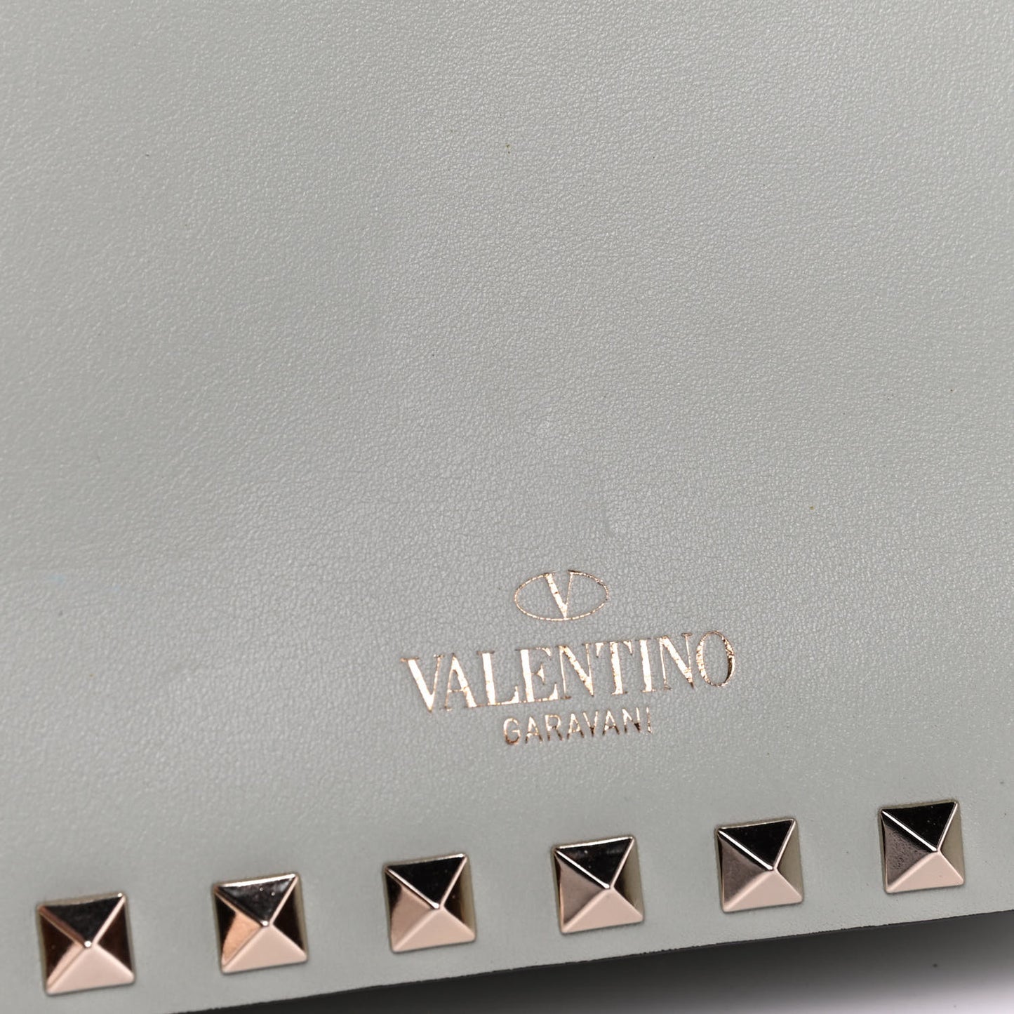 Vitello Rockstud Flap Crossbody Bag Water Green