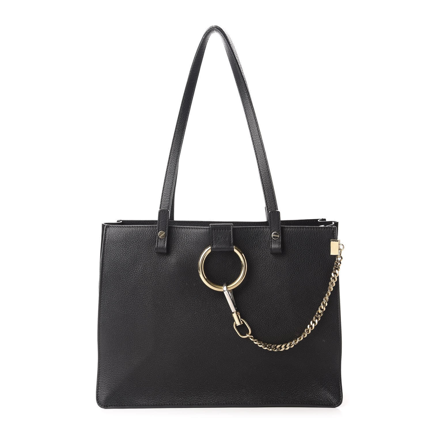 Chloe Grained Calfskin Suede Small Faye Tote Black 1 of 10