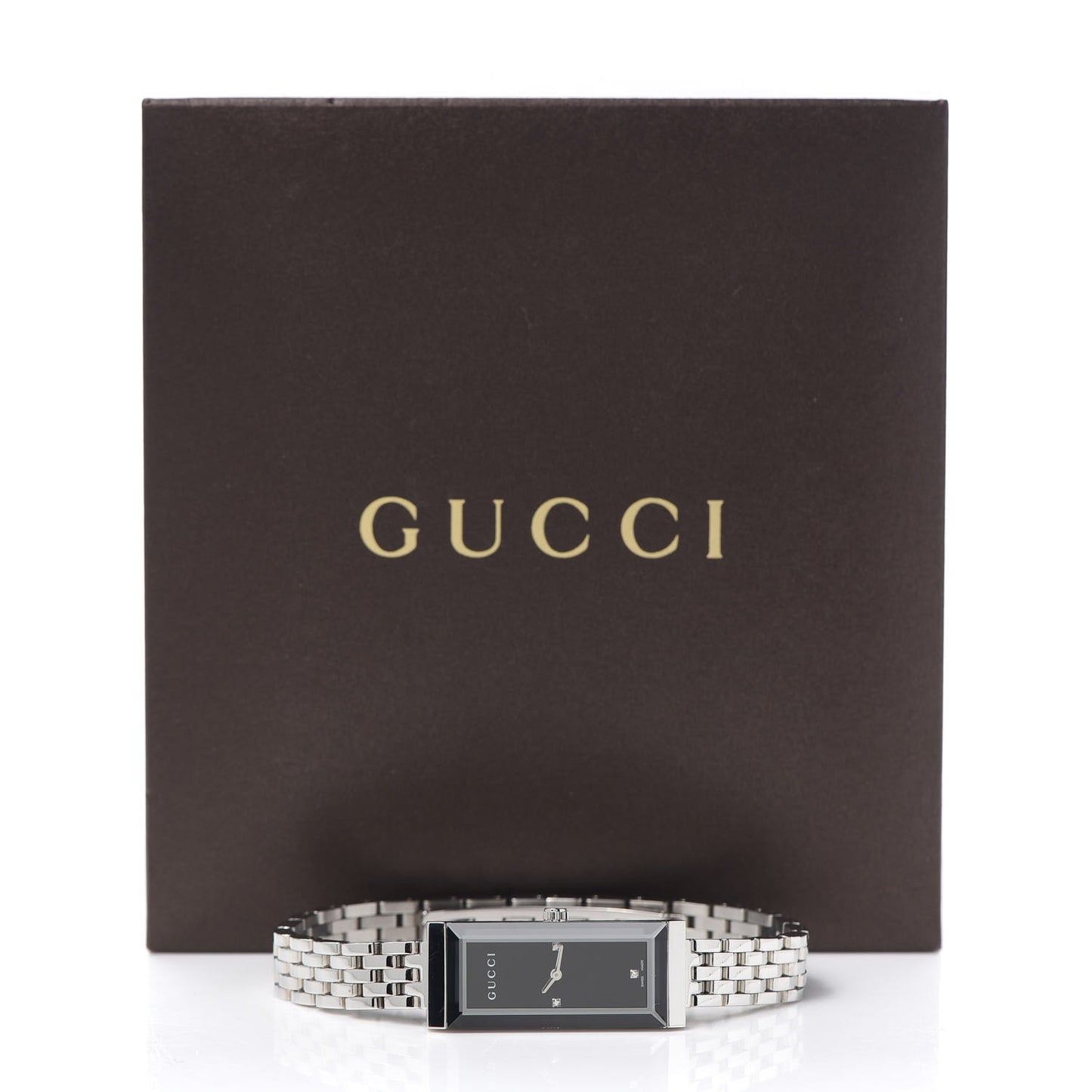 Stainless Steel Diamond 14mm G-Frame Quartz Watch Black