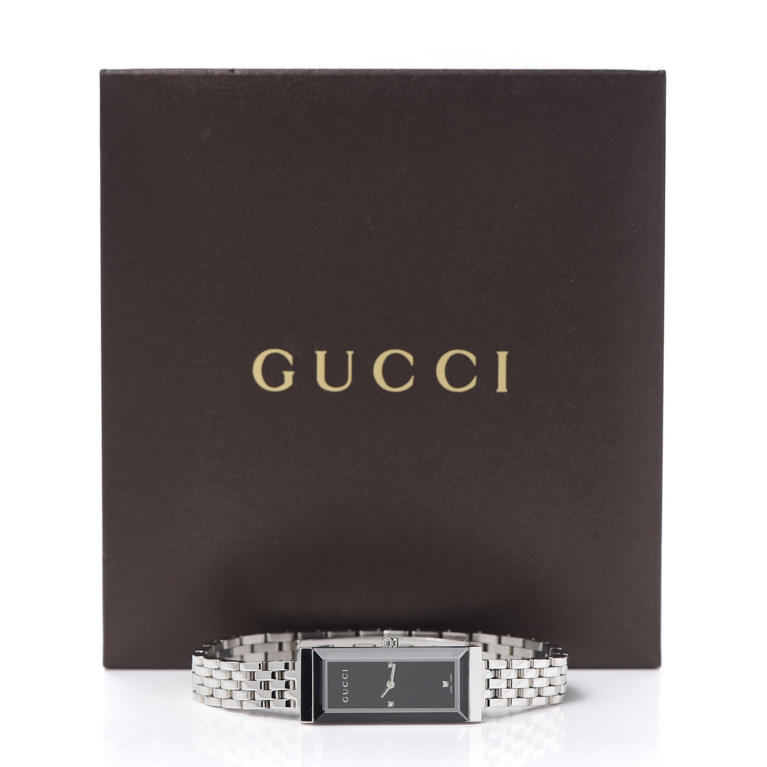 Gucci Stainless Steel Diamond 14mm G-Frame Quartz Watch Black 6 of 6