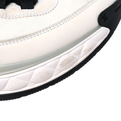Chanel Velvet Calfskin Mixed Fibers CC Sneakers 39.5 Ivory Black 12 of 14