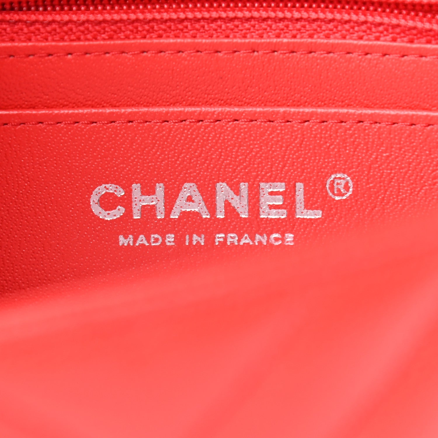 Chanel Caviar Chevron Quilted Mini Rectangular Flap Red 6 of 9