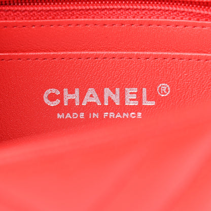 Chanel Caviar Chevron Quilted Mini Rectangular Flap Red 6 of 9