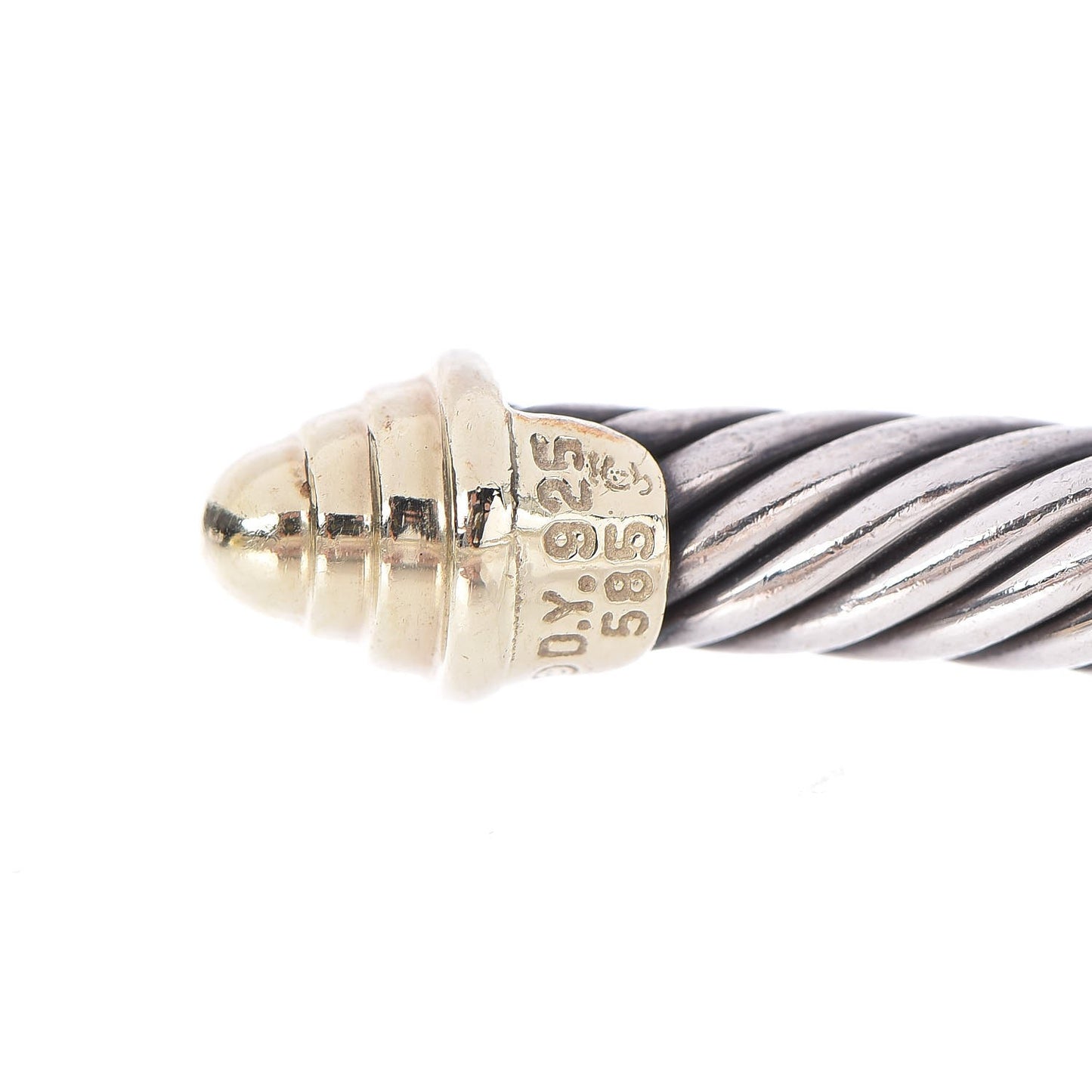 Sterling Silver 14K Yellow Gold 5mm Cable Classics Bracelet