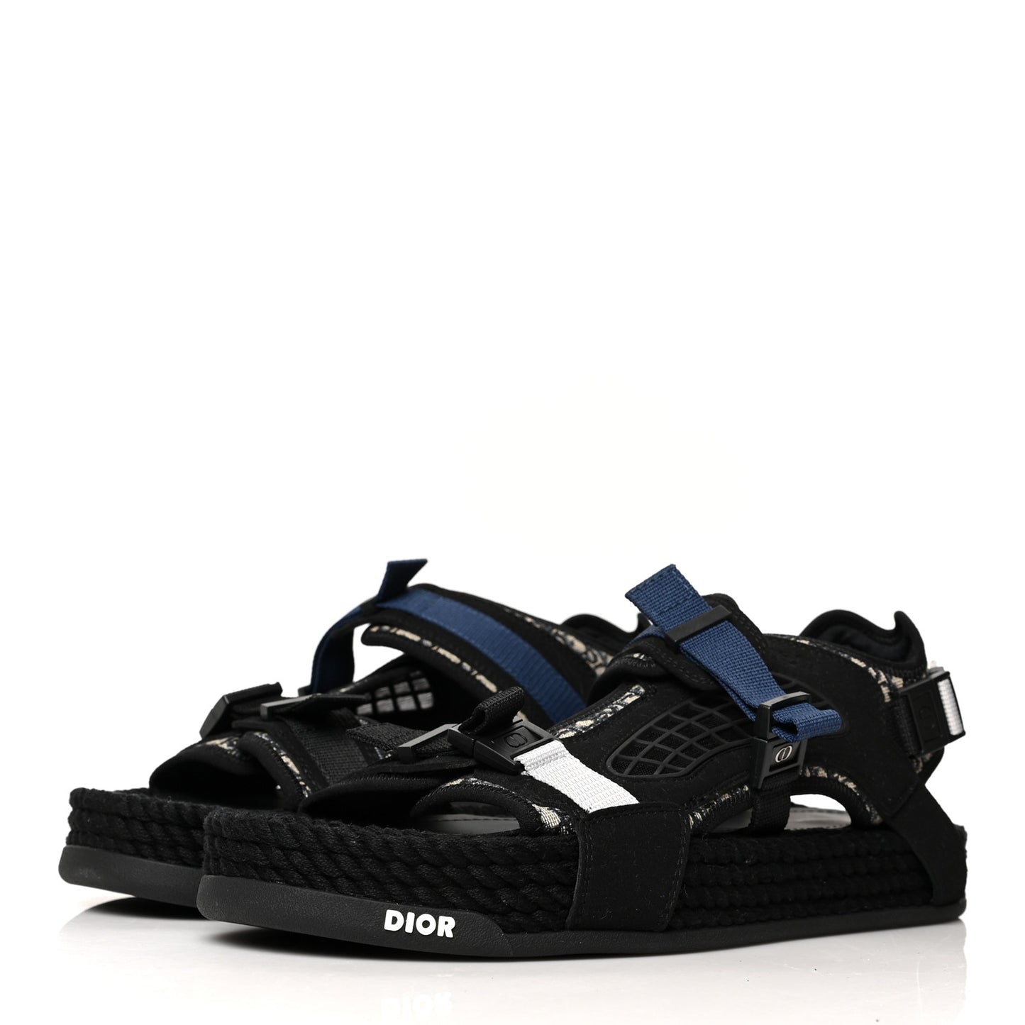 Technical Fabric Oblique Mens Atlas Sandals 38.5 Black Blue