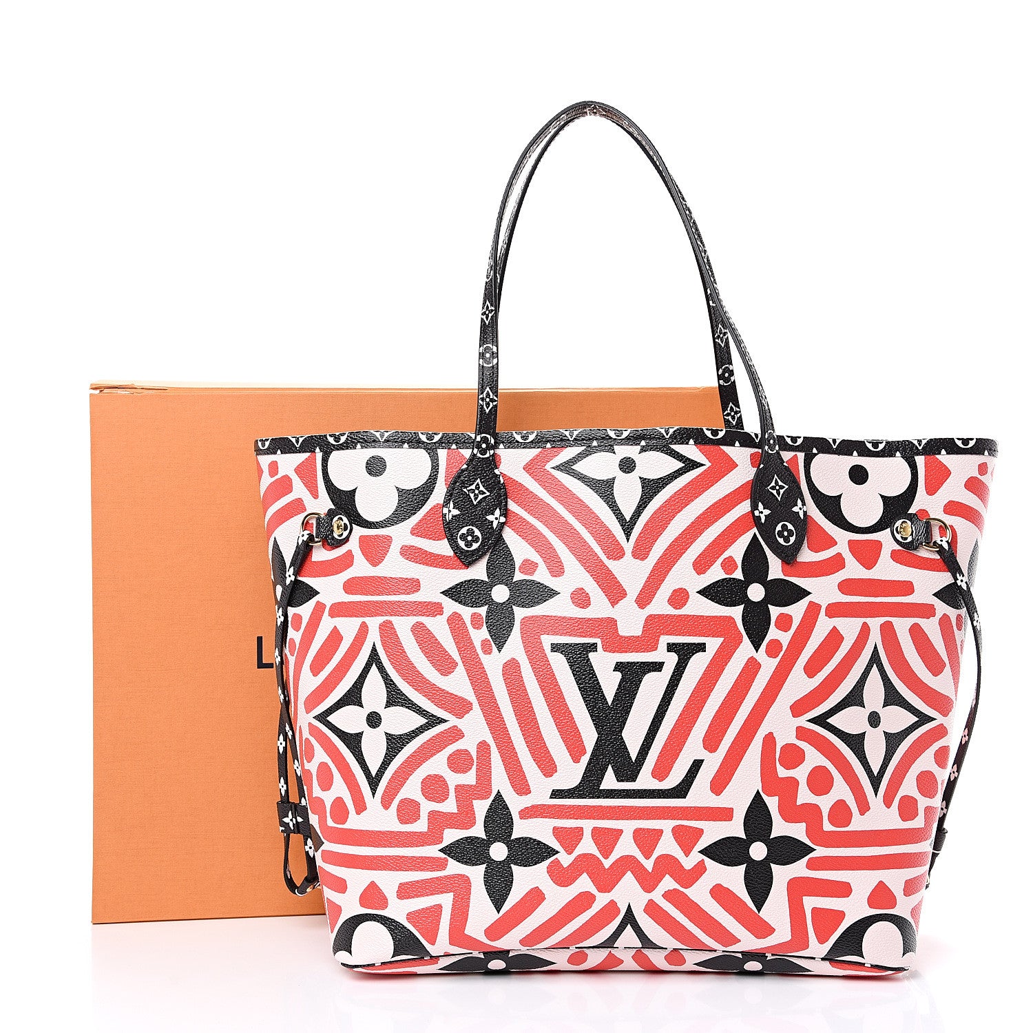 Louis Vuitton Monogram Giant Crafty Neverfull MM Creme Rouge Black 9 of 9