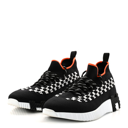 Hermes Knit Womens Flex Bolduc Sneakers 37 Black White 4 of 9