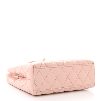 Chanel Shiny Aged Calfskin Quilted Nano Kelly Shopper Light Pink 4 of 11