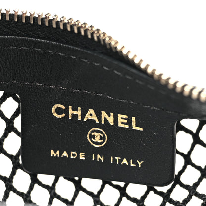 Chanel Mesh Shiny Lambskin Pouch Hobo Black 6 of 10