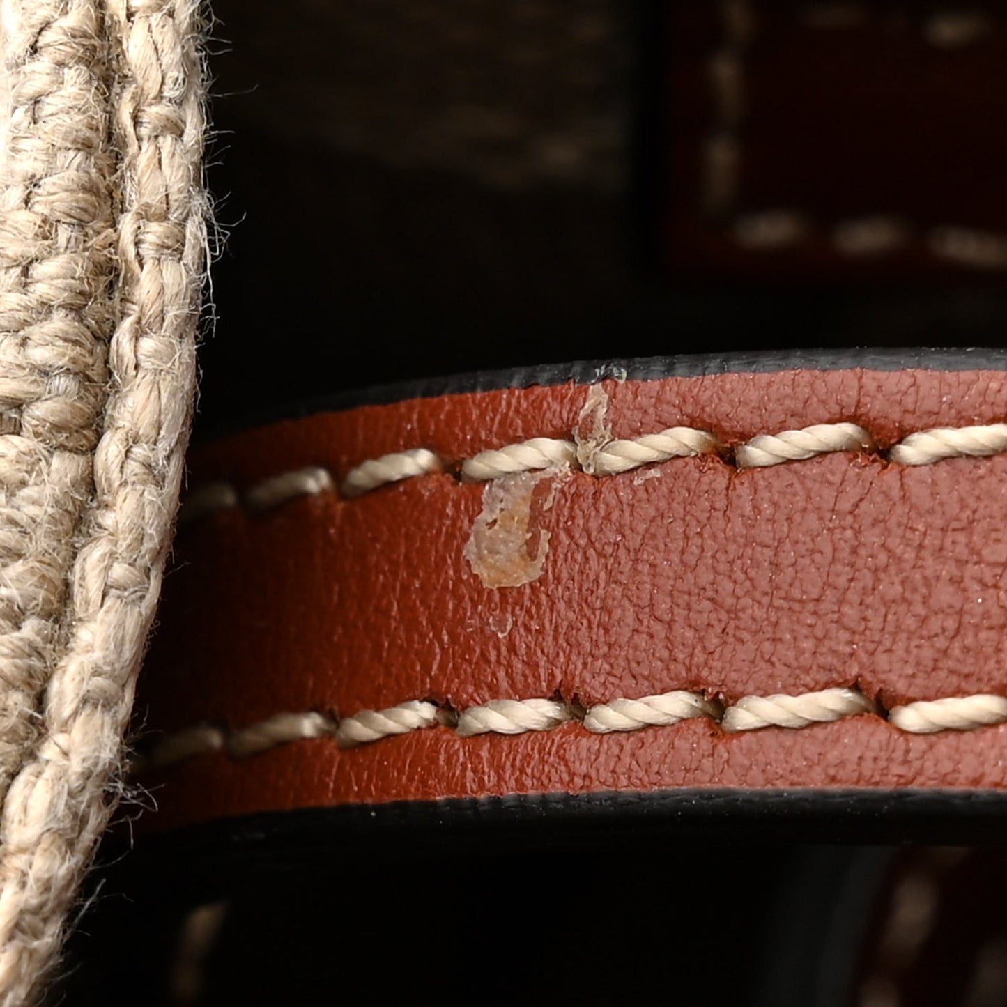 Cotton Calfskin Mini Woody Ribbon Tote White Brown