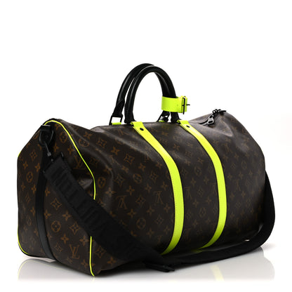 Louis Vuitton Monogram Macassar Keepall Bandouliere 50 Florescent Yellow 3 of 9