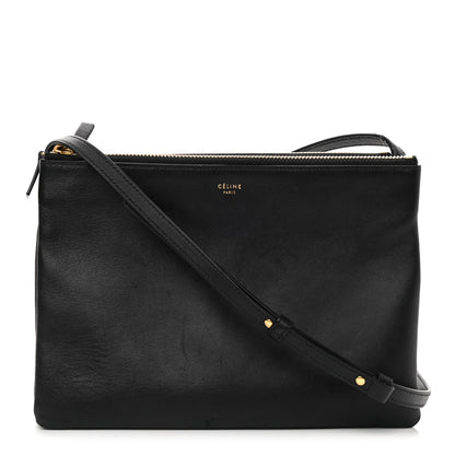Celine Lambskin Large Trio Crossbody Bag Black 1 of 12