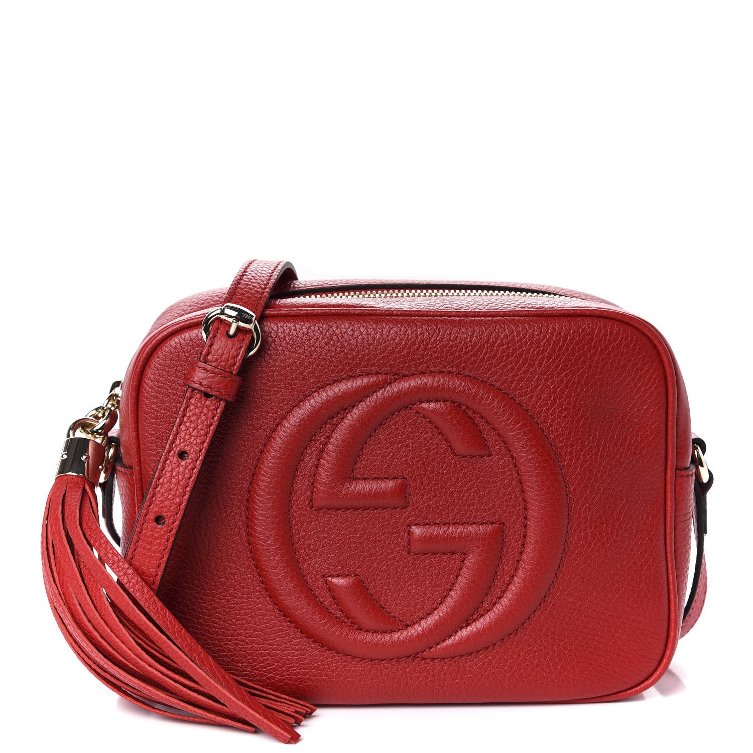 Gucci Pebbled Calfskin Small Soho Disco Bag Vibrant Red 1 of 10