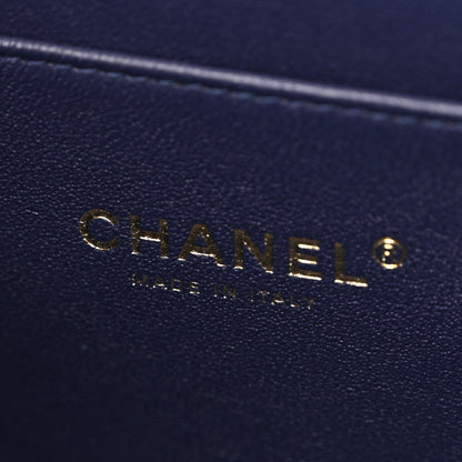 Chanel Caviar Quilted Small Top Handle Vanity Case With Chain Navy Blue 6 of 10