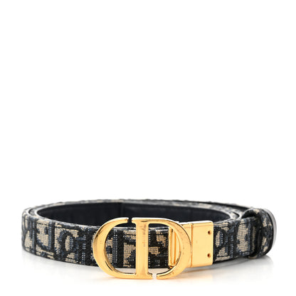 Christian Dior Oblique 30 Montaigne 35mm Belt 90 Blue 1 of 6