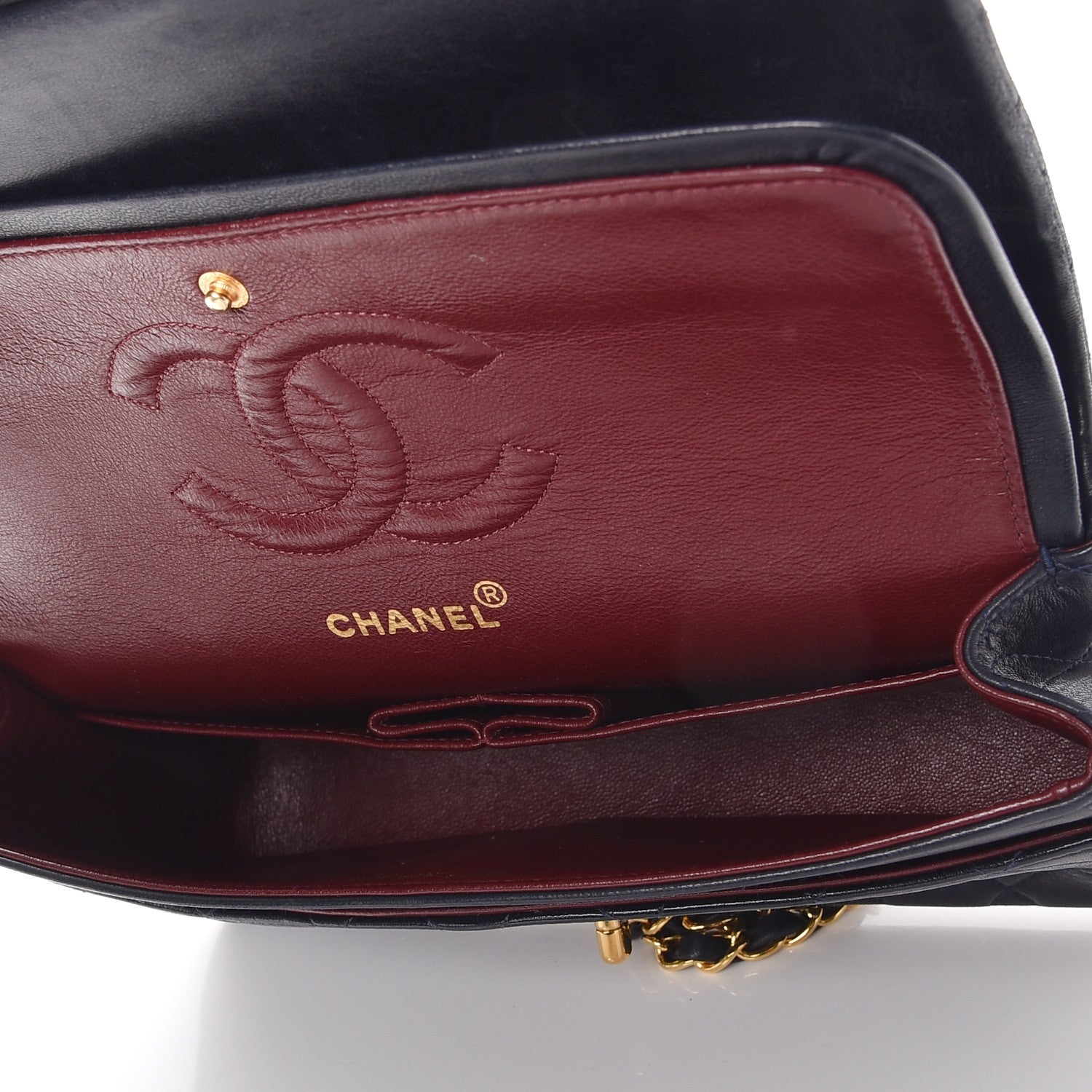 Chanel Lambskin Quilted Medium Double Flap Navy 6 of 12