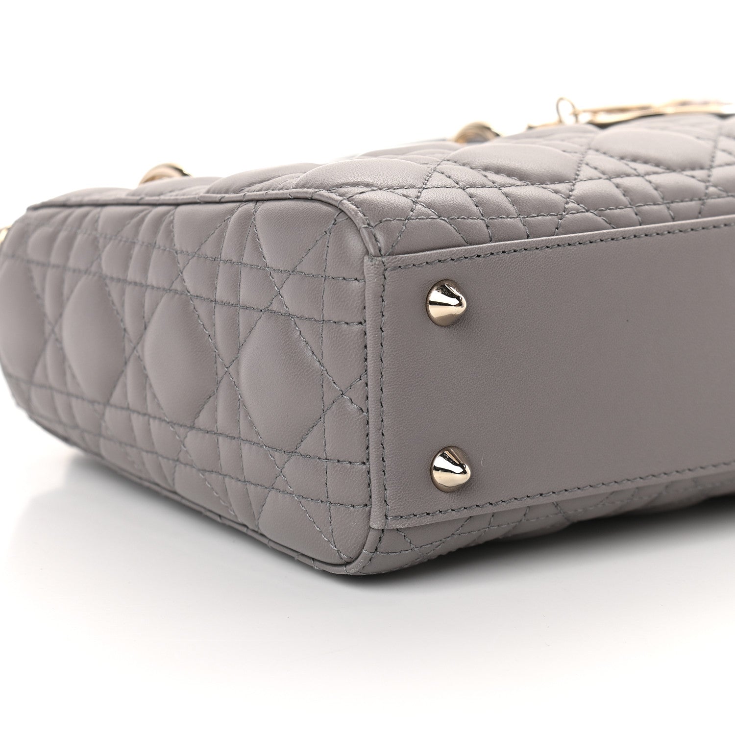 Christian Dior Lambskin Cannage Small My ABCDior Lady Dior Grey 8 of 9